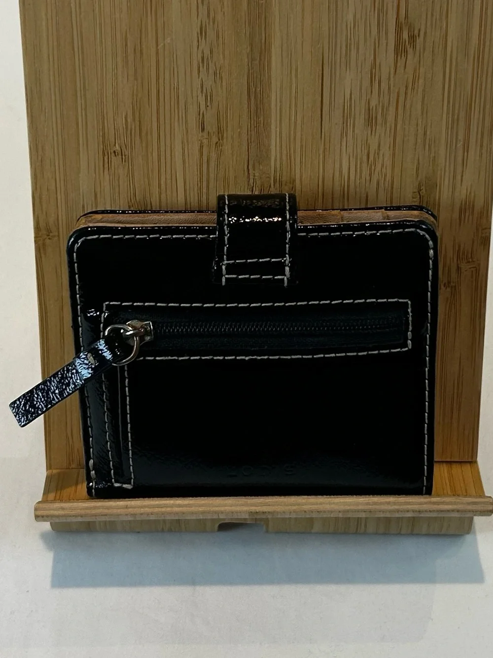 Lodis Black Leather Audrey Petite Bifold Wallet with Snap Closure